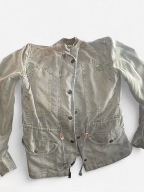 hinge Olive Green Utility Jacket with Drawstring Waist